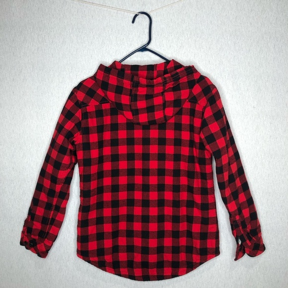 Boston Traders Shacket Women’s S Button Up Buffalo Plaid Sherpa Lined Hoodie - Picture 8 of 15